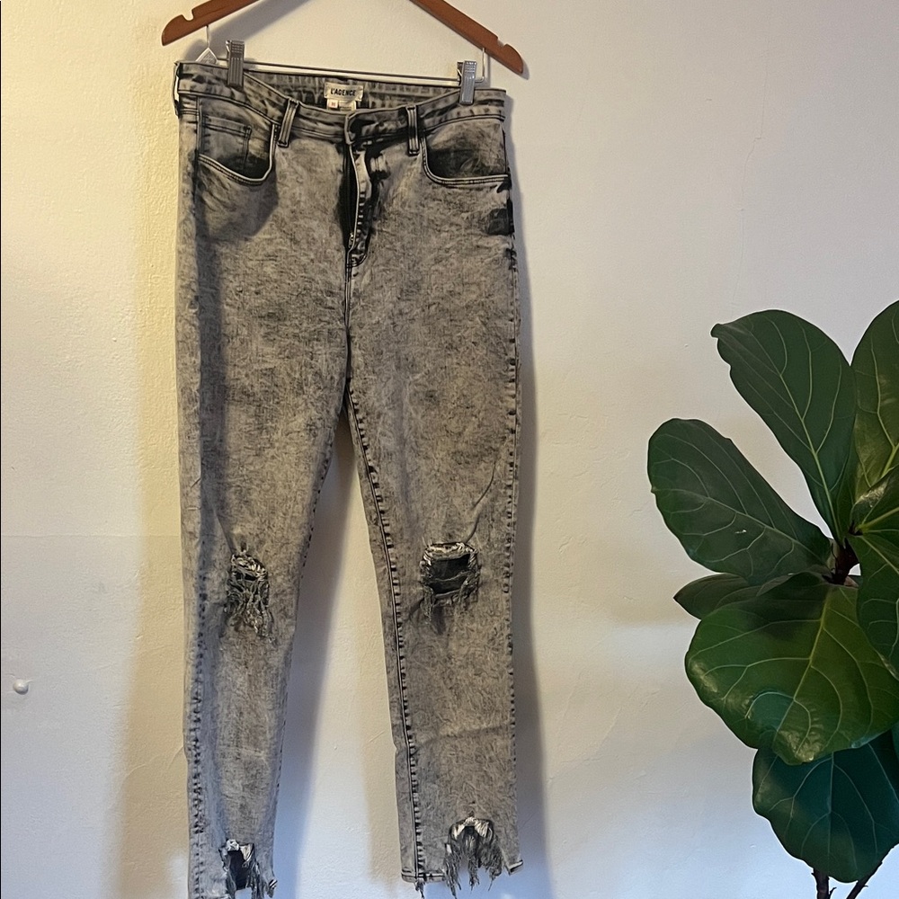 L’Agence Distressed Black/Gray Women's Jeans Size 31